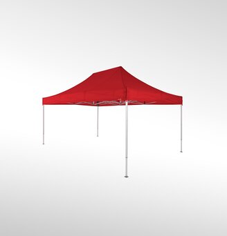 Folding gazebo 6x4 m in the colour red.